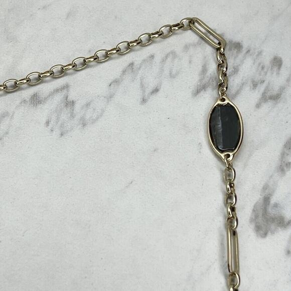 Chico's Gold Tone Long Chain Link Station Necklace - Picture 4 of 9